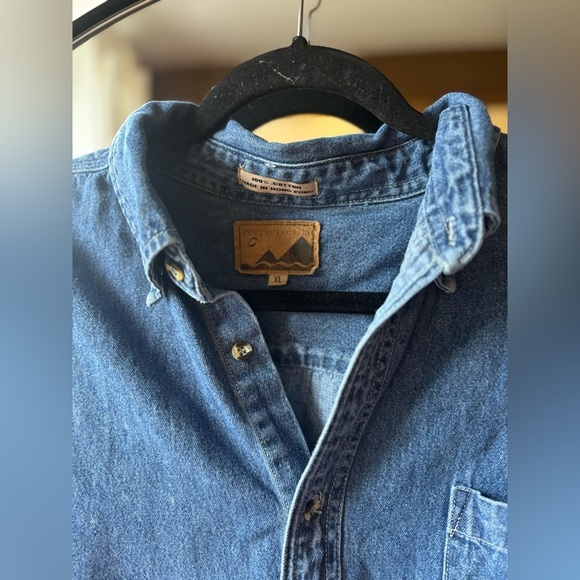 VINTAGE? | port authority denim button up | size XL - Picture 7 of 8